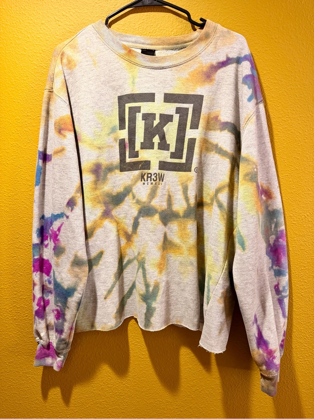 KR3w Tie-Dye Crewneck Sweatshirt - Purple, Pink, Blue, Yellow